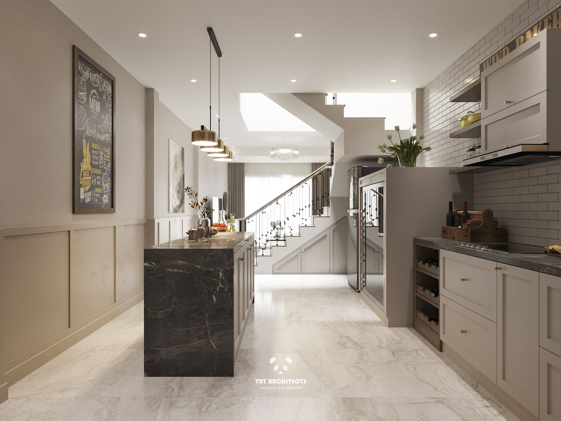 tht architects - Nhà cô Nga Đà Lạt - phòng khách bếp 05